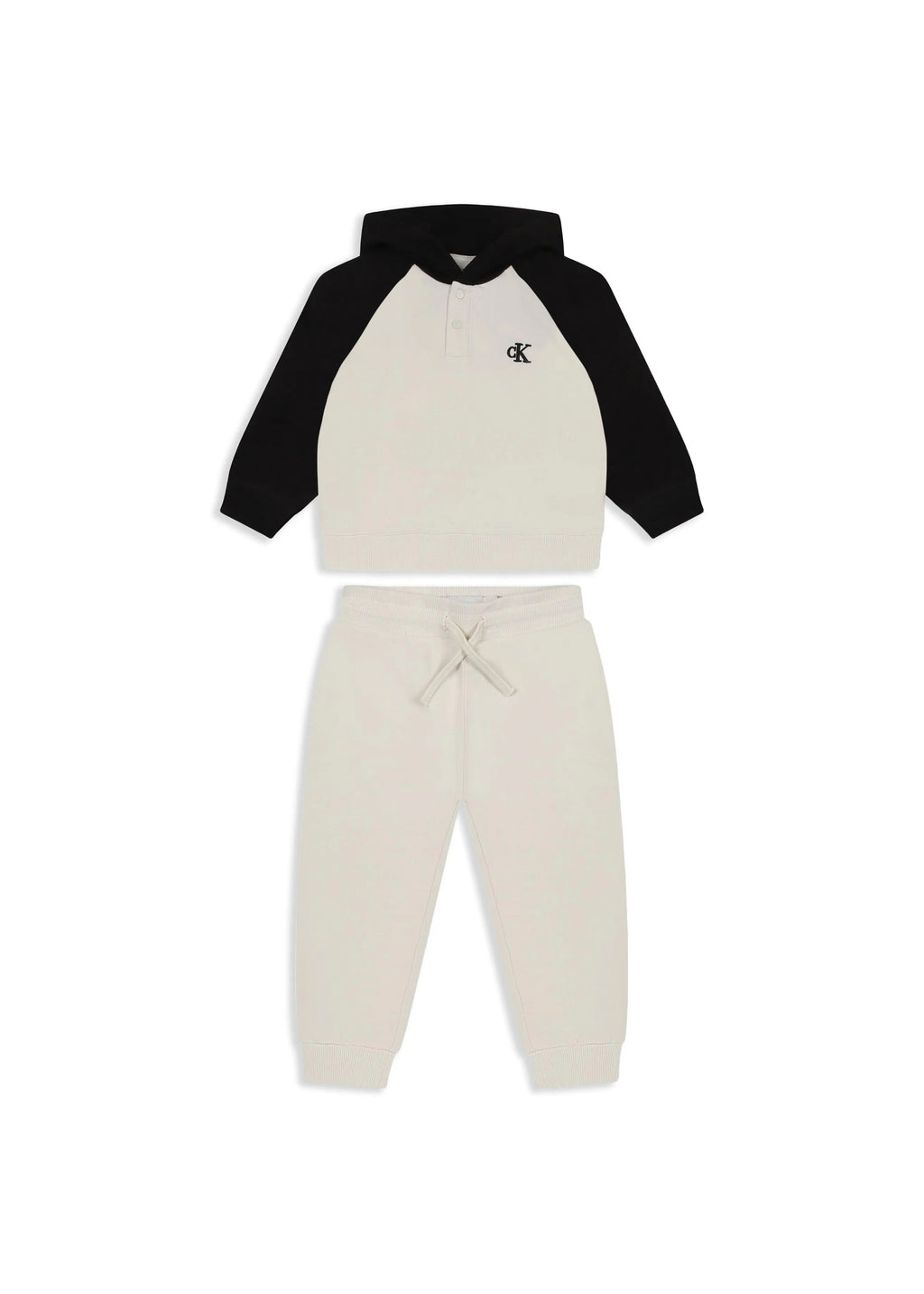 Calvin Klein Kids Felpa con Pantaloni Beige per Neonati