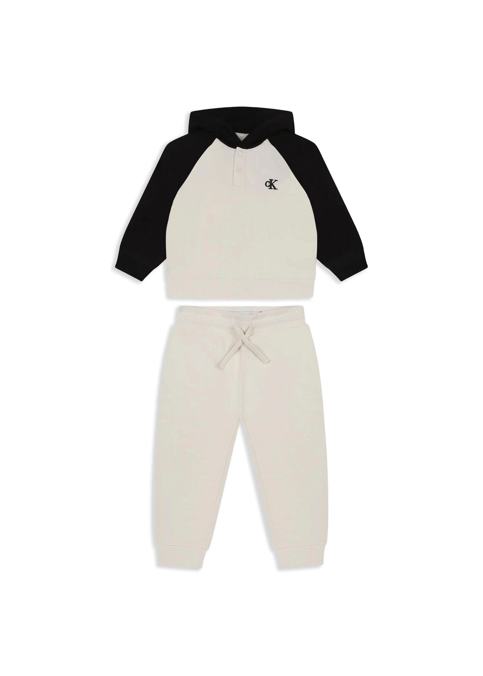 Calvin Klein Kids Felpa con Pantaloni Beige per Neonati