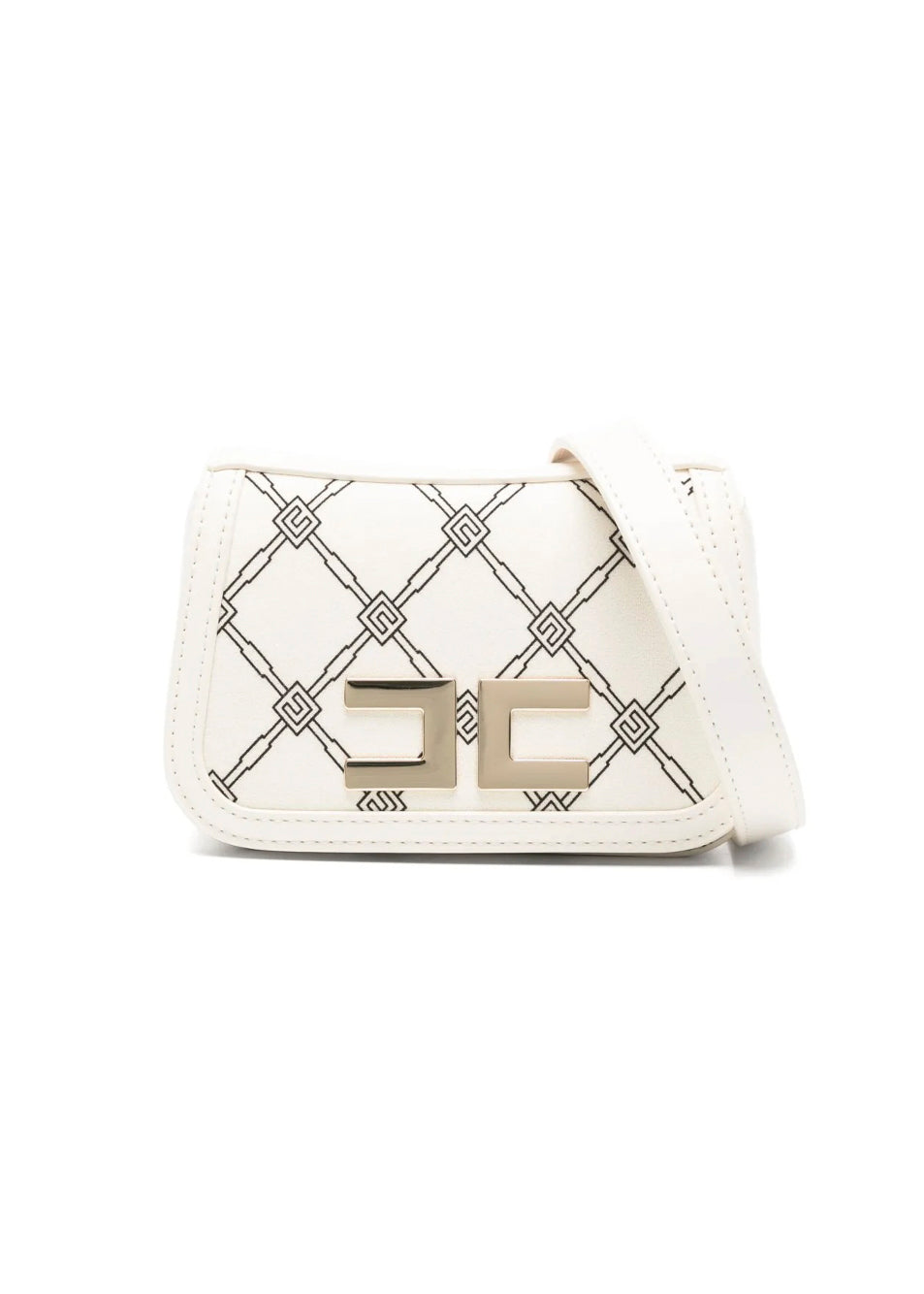 Elisabetta Franchi La Mia Bambina Borsa a Tracolla Burro/Nero Monogram per Bambine