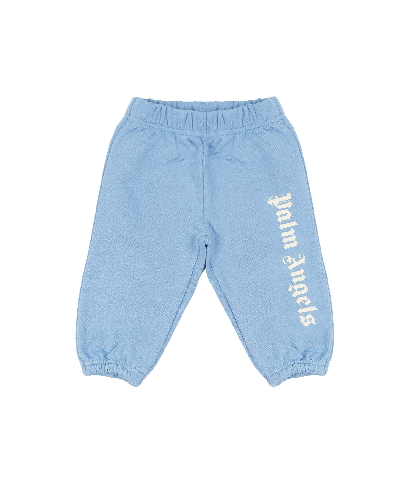 Palm Angels Kids Pantalone Celeste con Stampa Logo per Neonati