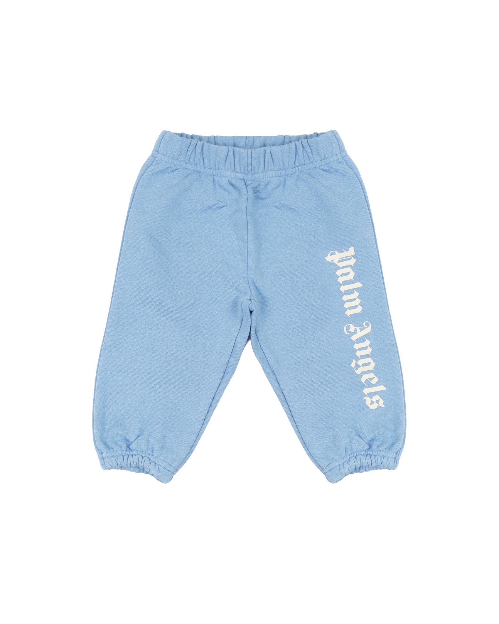 Palm Angels Kids Pantalone Celeste con Stampa Logo per Neonati