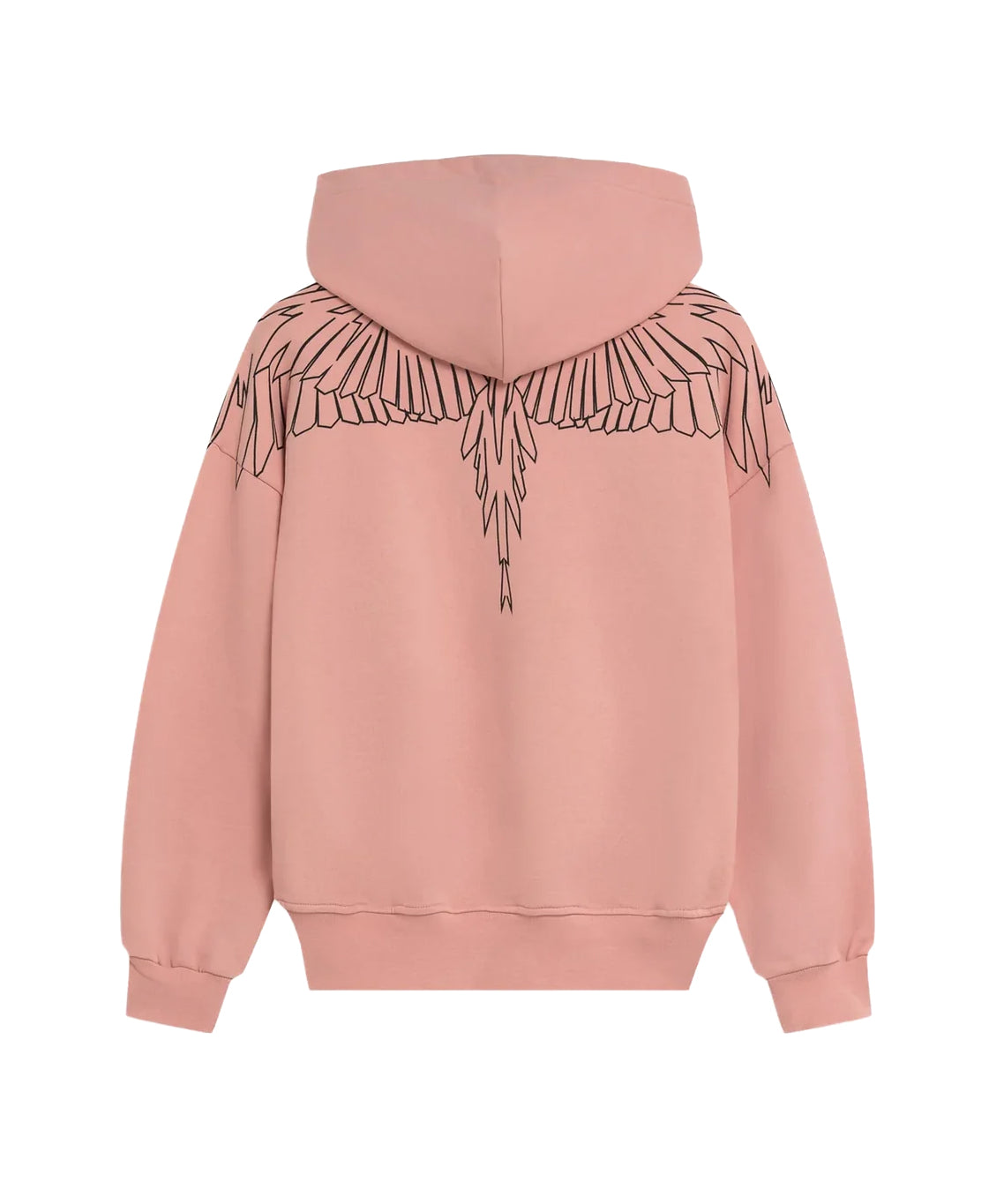 Marcelo Burlon County Of Milan Kids Felpa con Cappuccio Rosa e Motivo Ali a Contrasto per Bambine