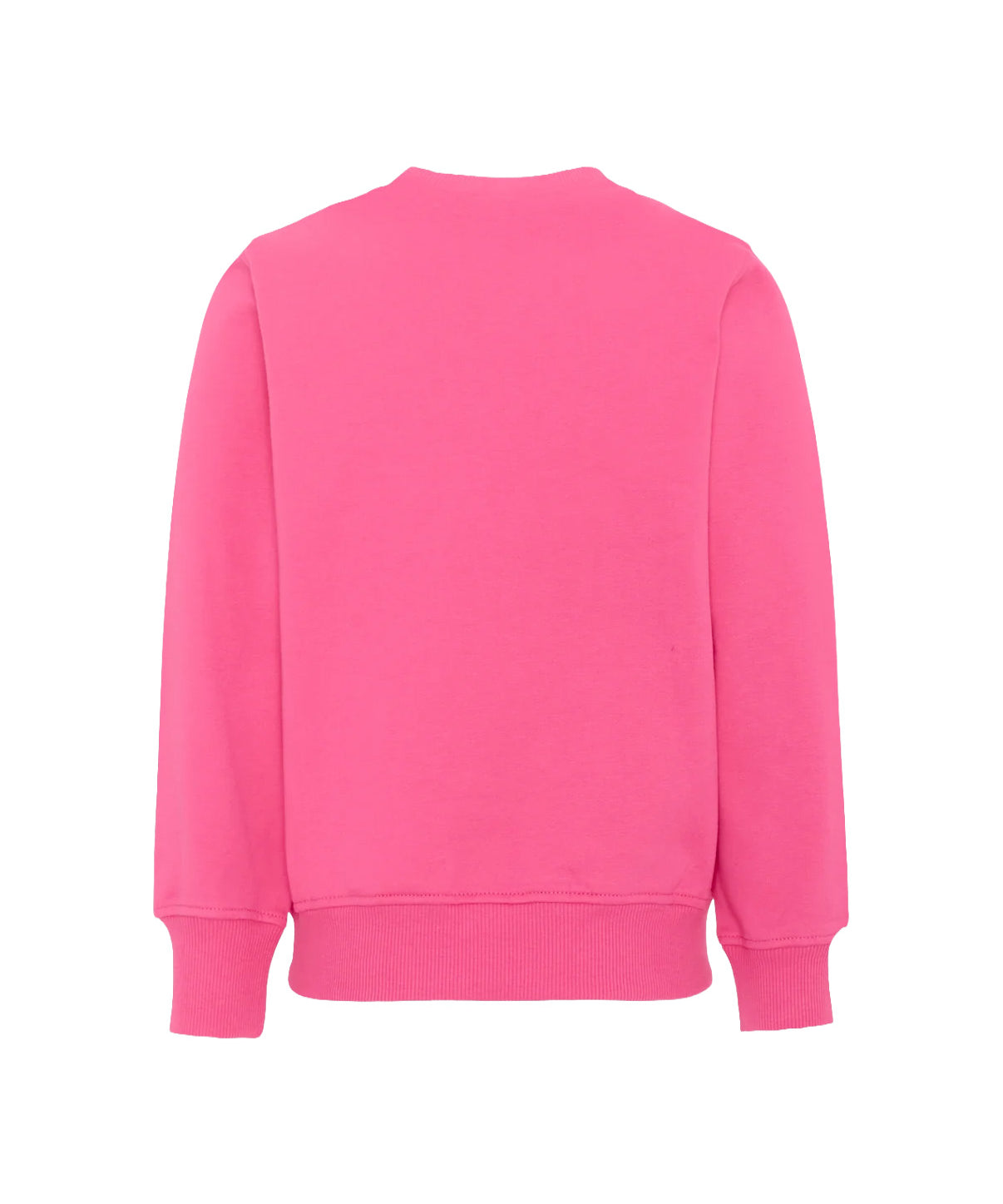 Moschino Kids Felpa Fuxia Girocollo con Stampa Teddy Bear e Logo per Bambine