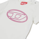 Diesel Kids T-shirt Bianca con Oval D per Neonate (dettaglio)