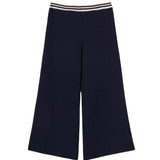 Twinset Kids Pantalone Wide-Leg Blu Navy con Dettagli Logo per Bambine