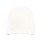 MSGM Kids Maglione Crema con Ricamo Cuore per Bambine (retro)