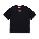 Diesel Kids T-Shirt Nera con Oval D per Bambini