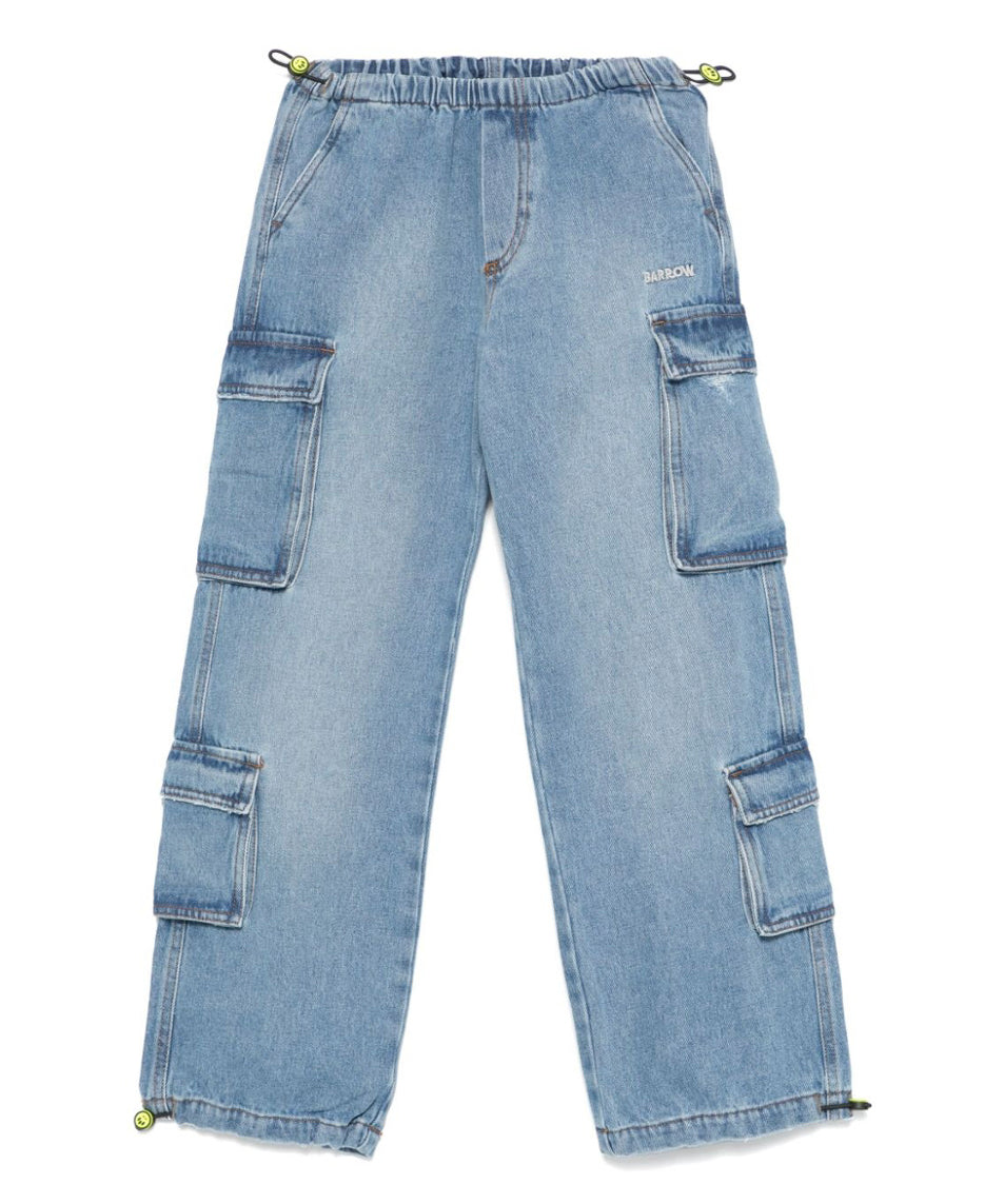 Barrow Kids Jeans Cargo Denim Chiaro per Bambini