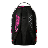 Sprayground Kids Zaino Think On It Nero e Rosa Fuxia con Stampa Shark Mouth e Logo Graffiti