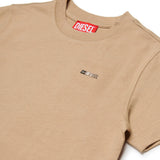Diesel Kids T-shirt Beige con Dettaglio Stemma Metallico per Unisex Bambini