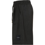 John Richmond Kids Bermuda Nero Gessato con Logo per Bambini