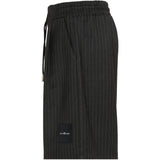 John Richmond Kids Bermuda Nero Gessato con Logo per Bambini