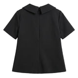 Blumarine Kids Camicia Nero con Strass per Neonate