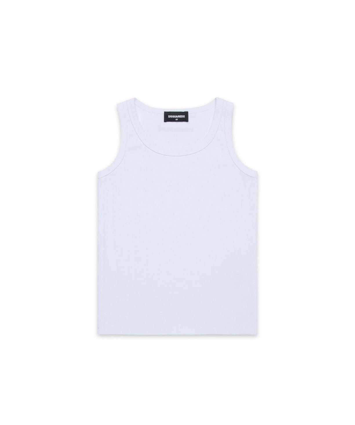 Dsquared2 Kids Canotta Bianca a Costine per Bambini