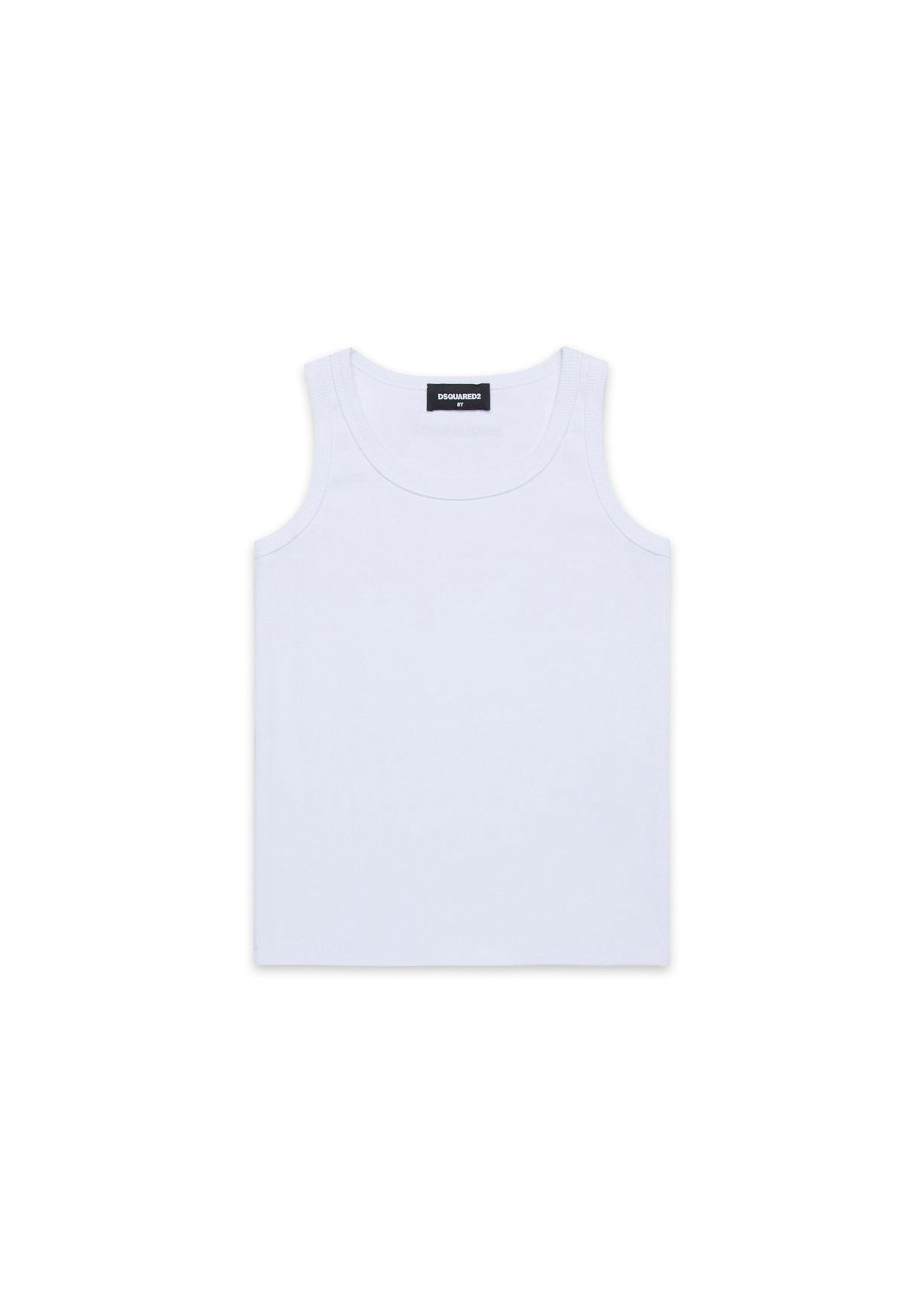 Dsquared2 Kids Canotta Bianca a Costine per Bambini