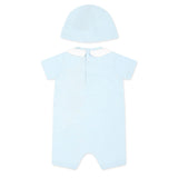 Moschino Kids Pagliaccetto Cielo con Berretto Teddy Bear per Neonati (retro)