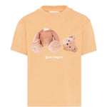 Palm Angels Kids T-Shirt Arancione con Stampa Orsetto per Bambini