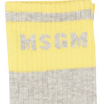 Msgm Kids Calzino Grigio e Giallo per Bambine