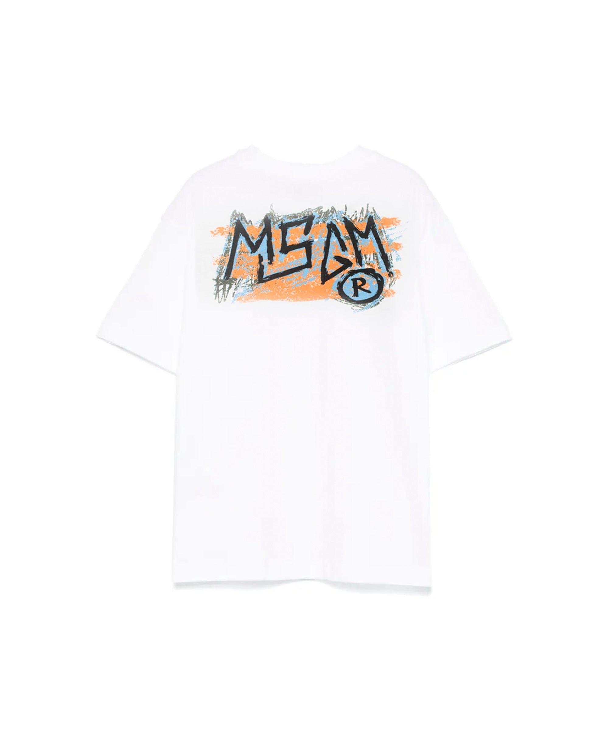 MSGM Kids T-shirt Bianca con Stampa per Bambini retro