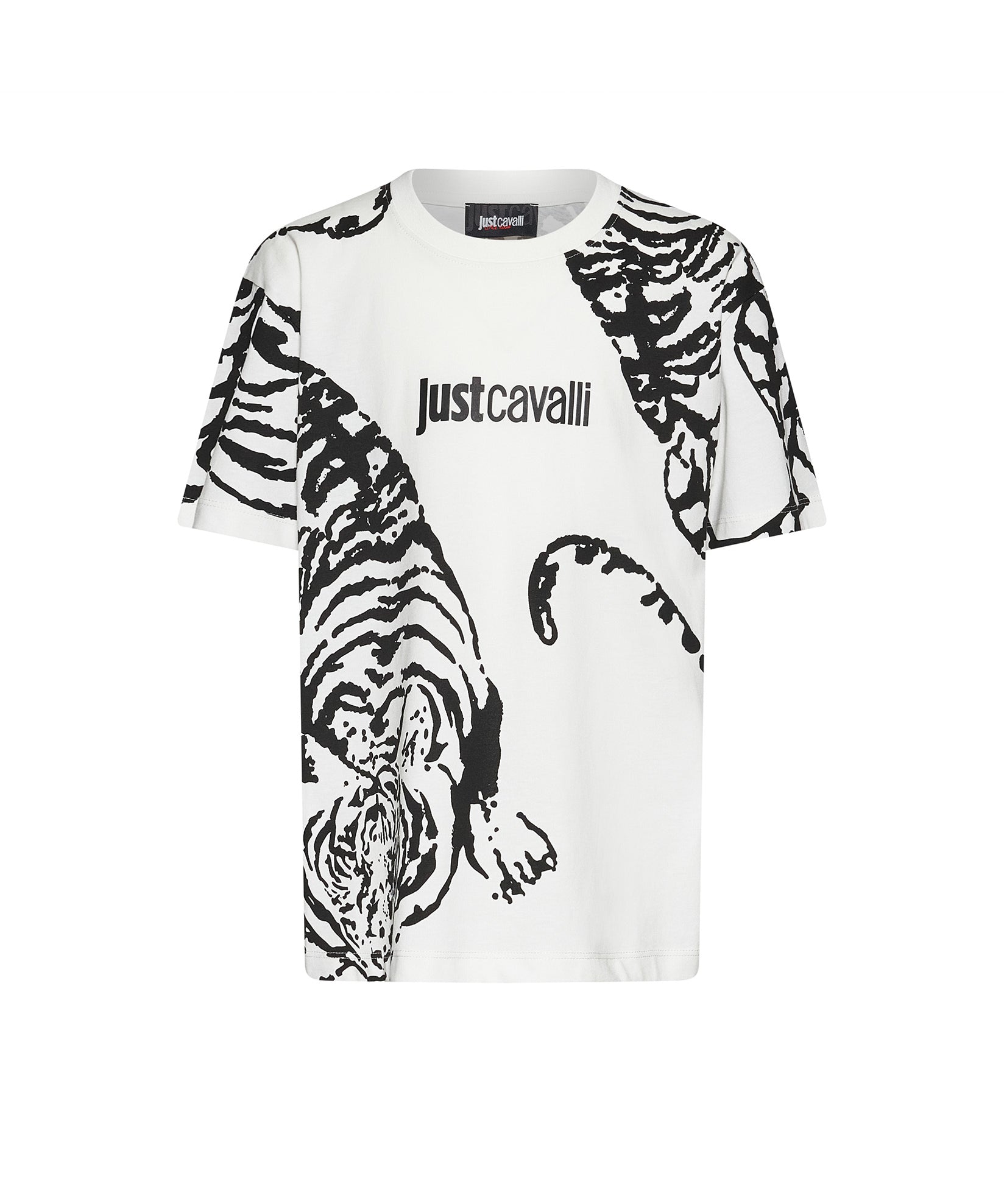 Just Cavalli Kids T-Shirt Bianca con Stampa Logo per Bambini