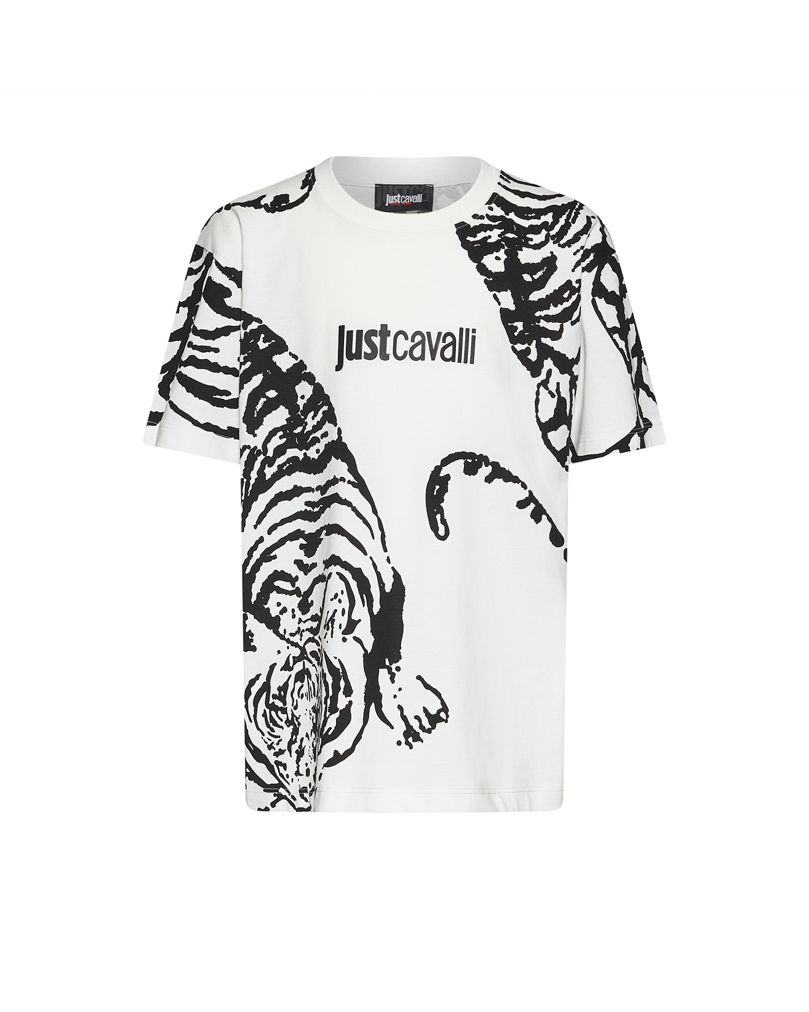 Just Cavalli Kids T-Shirt Bianca con Stampa Logo per Bambini