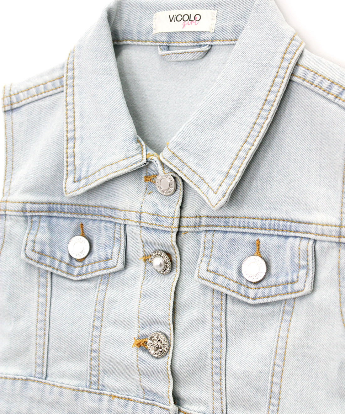 Vicolo Gilet Denim Blu per Bambine