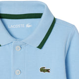 Lacoste Kids Tutina Polo Celeste e Verde con Logo per Neonati