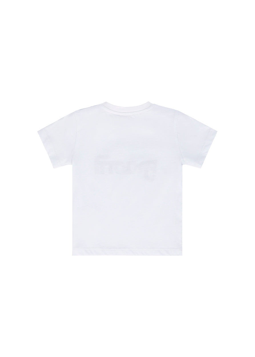 Cesare Paciotti T-shirt Bianca con Stampa Logo per Neonati