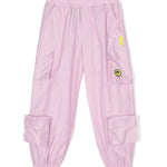 Barrow Kids Pantalone Cargo Rosa in Nylon per Bambine fronte