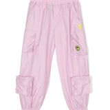 Barrow Kids Pantalone Cargo Rosa in Nylon per Bambine fronte