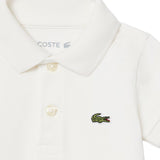 Lacoste Kids Pagliacetto a Polo Bianco con Logo Ricamato per Neonati