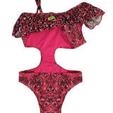Costume Intero 4giveness Bambina Fucsia con Rouches