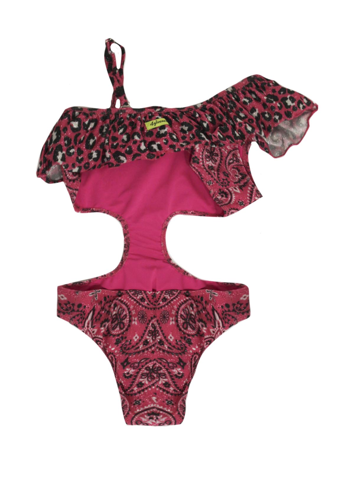 Costume Intero 4giveness Bambina Fucsia con Rouches