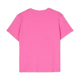 Pinko Kids T-shirt Rosa con Logo in Cristalli