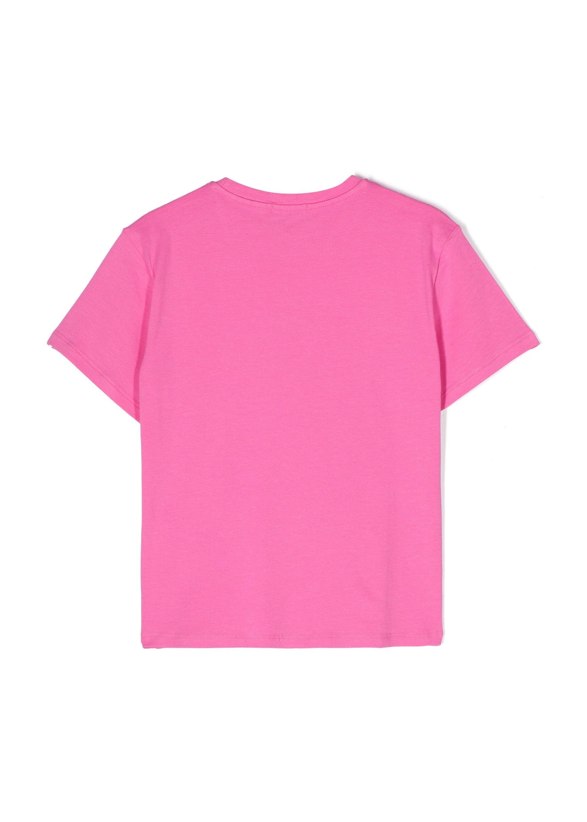 Pinko Kids T-shirt Rosa con Logo in Cristalli