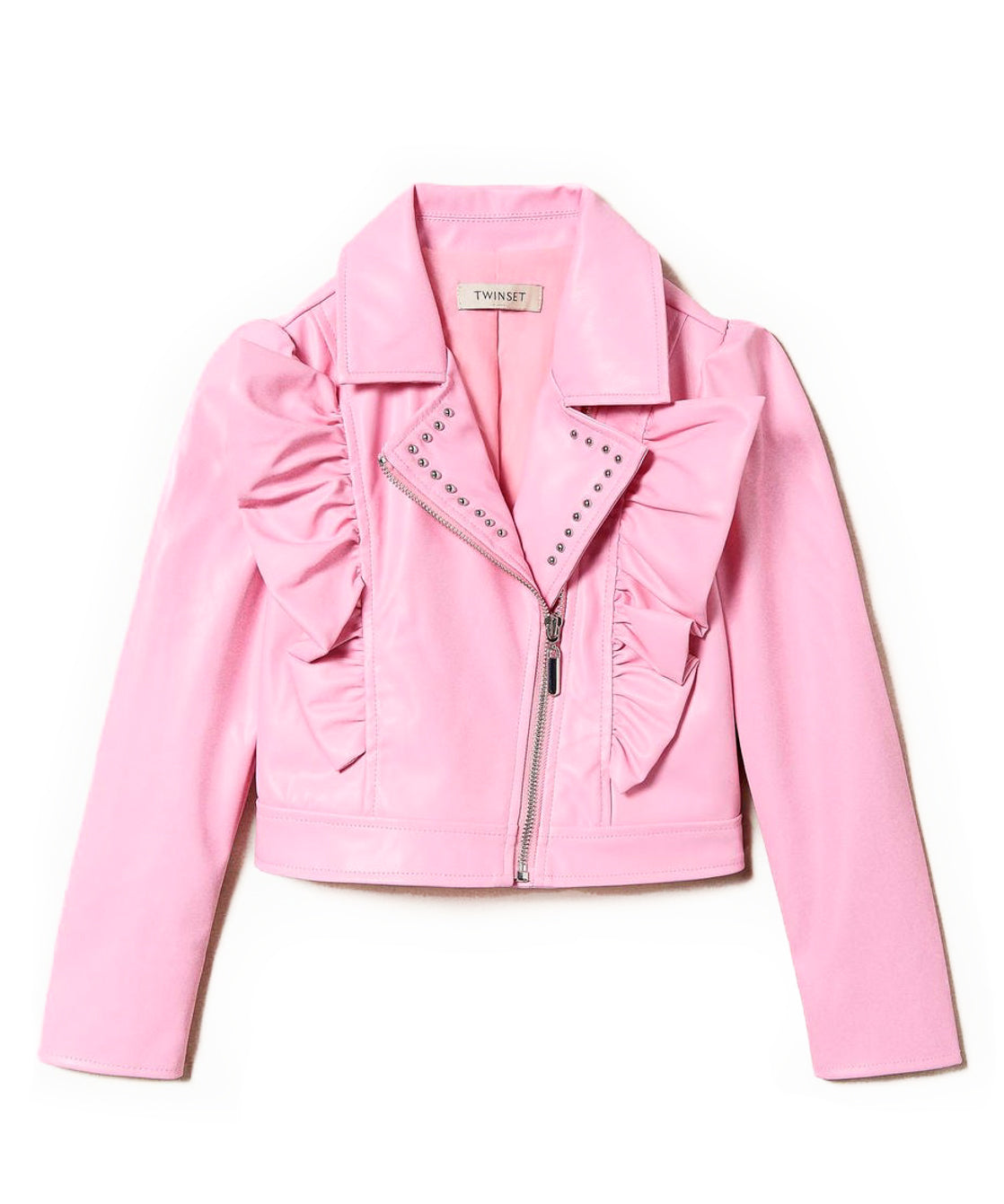 Twinset Kids Giubbino di Pelle con Volant 