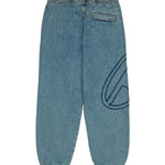 Diesel Kids Jeans Jogger Azzurri con Maxi Logo Oval D Ricamato per Bambine