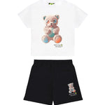 Barrow Kids Completo Bianco e Nero con Stampa Teddy Unisex