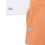 Lacoste Kids Completo Bianco e Arancio con Stampa Logo per Neonati