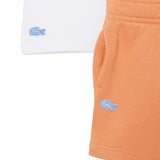 Lacoste Kids Completo Bianco e Arancio con Stampa Logo per Neonati