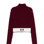 Elisabetta Franchi La Mia Bambina Maglioncino Cherry con Banda Logo per Bambine