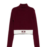 Elisabetta Franchi La Mia Bambina Maglioncino Cherry con Banda Logo per Bambine