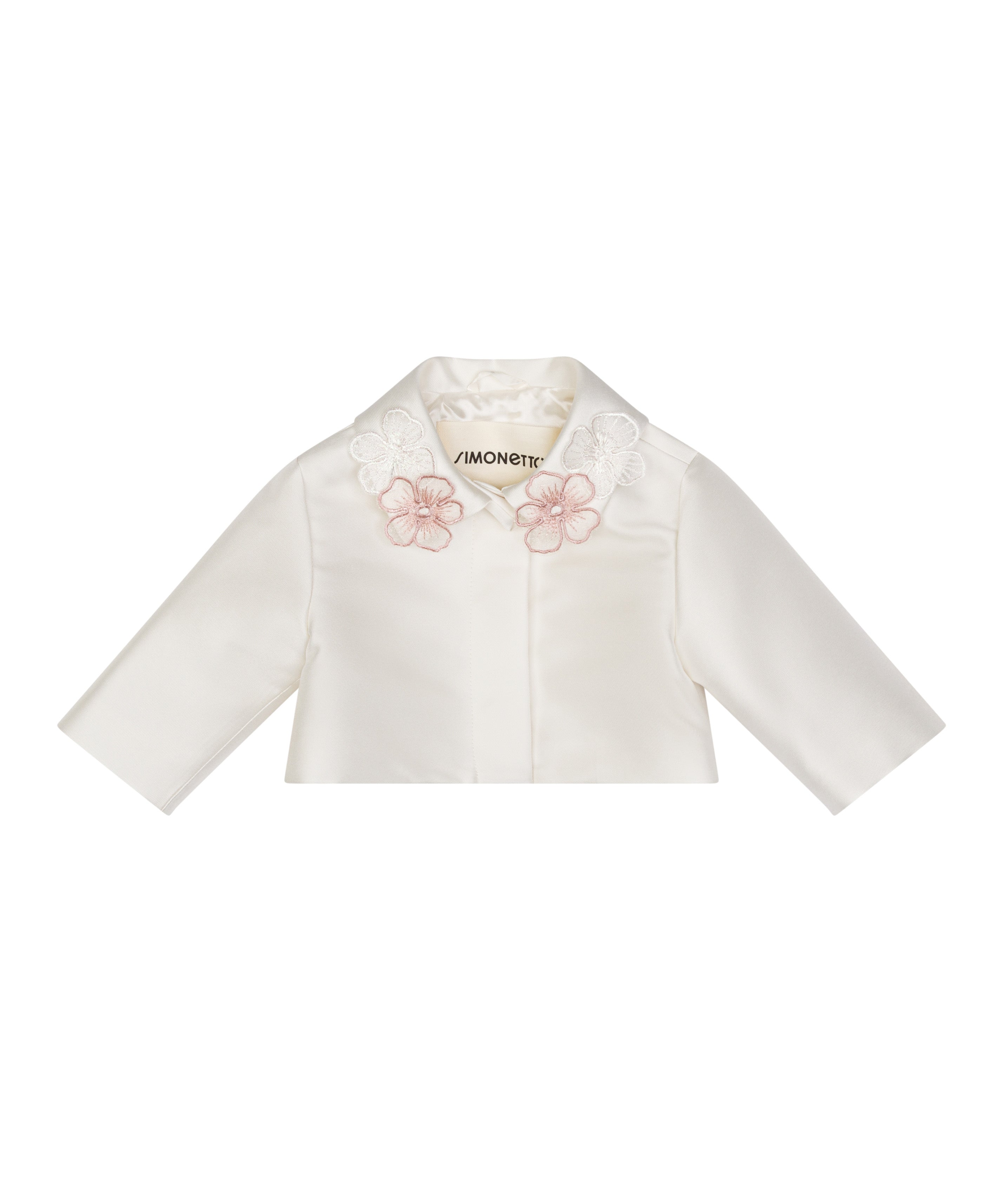 Simonetta Kids Giacca Avorio con Applicazione Per Neonate