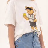 Philipp Plein Kids T-Shirt Bianco con Stampa Grafica per Bambine