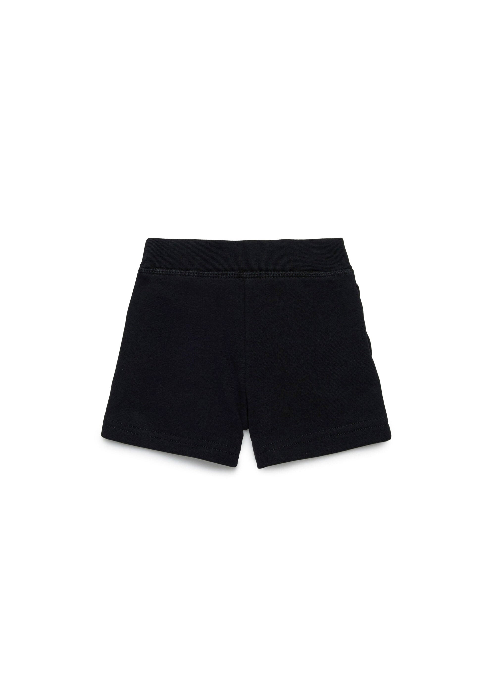 Dsquared2 Kids Short Nero in Felpa con Logo per Neonati
