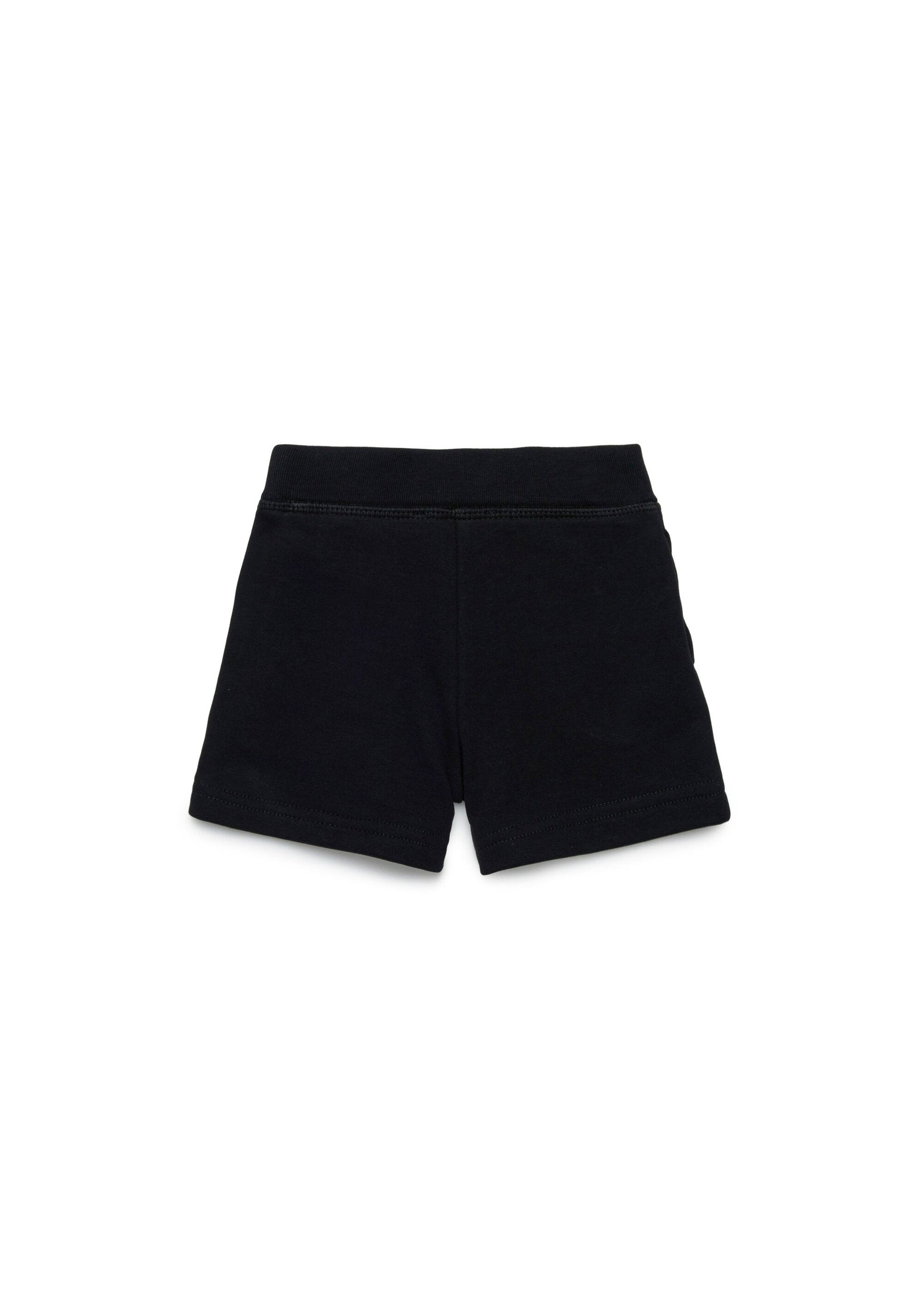 Dsquared2 Kids Short Nero in Felpa con Logo per Neonati