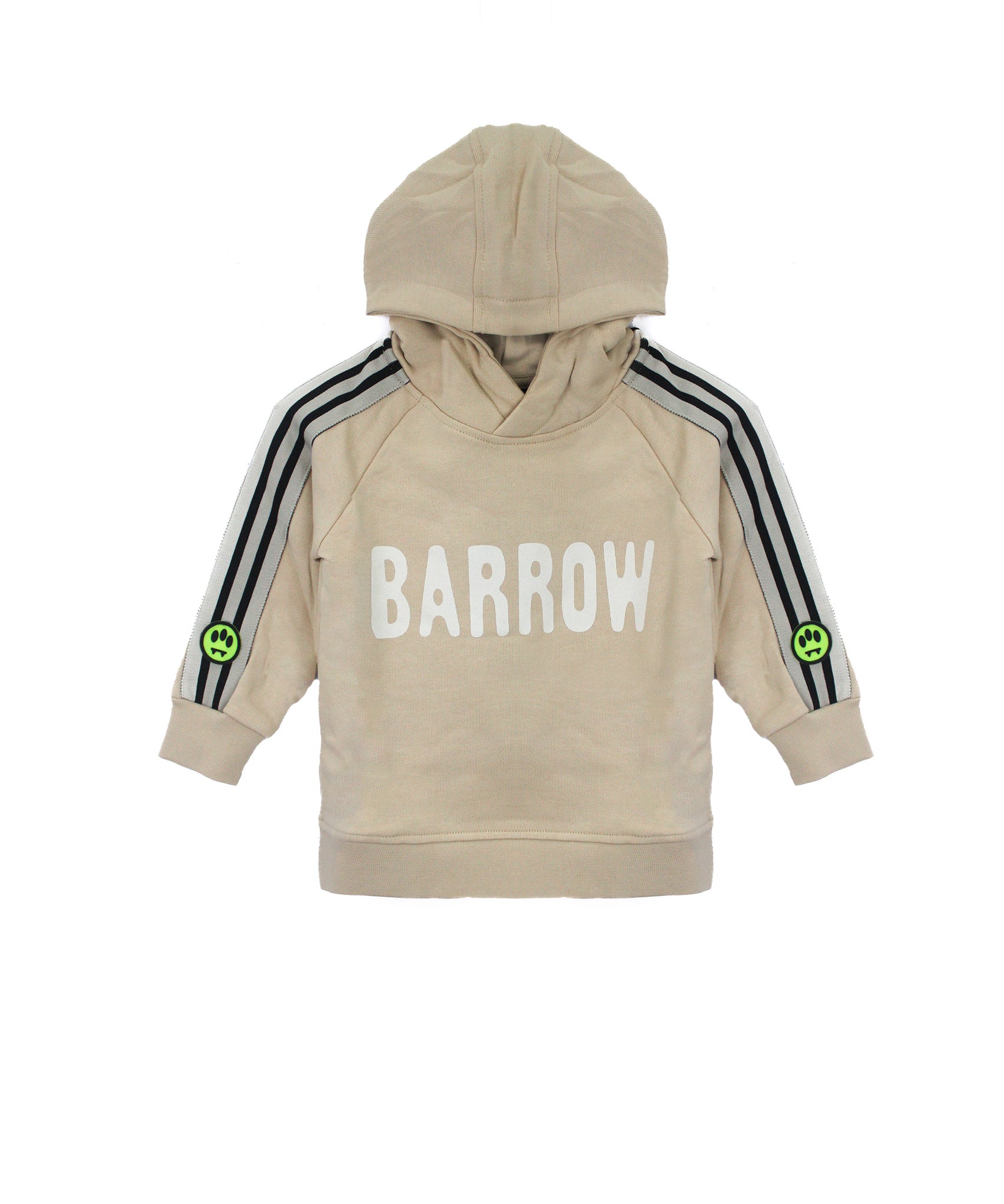 Barrow Kids Abito in Felpa con Cappuccio Beige con Logo per Neonate