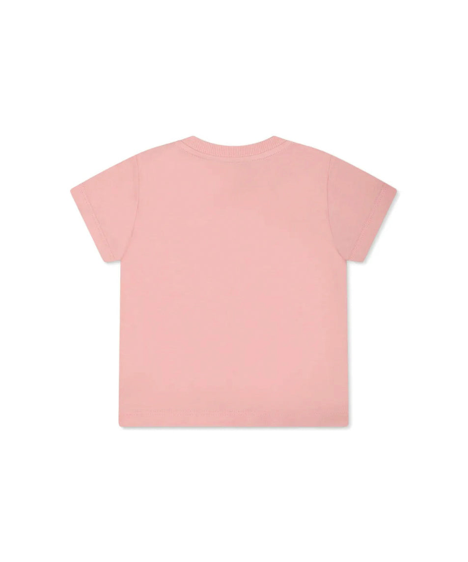 Moschino Kids T-shirt Rosa con Stampa Toy per Neonate