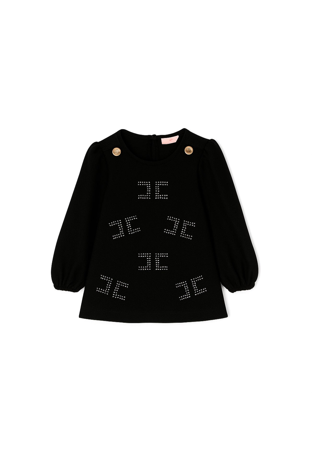 Elisabetta Franchi La Mia Bambina Abito Nero con Strass con Camicia per Neonate