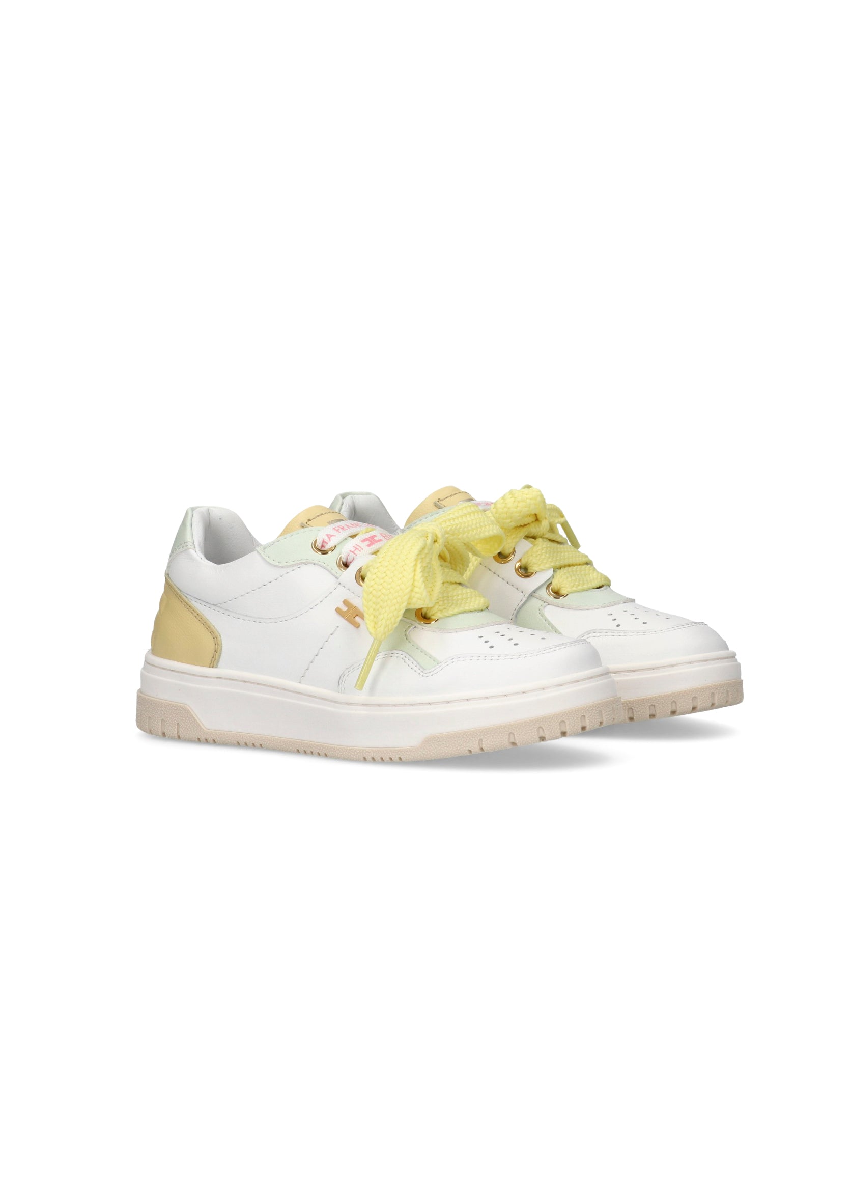 Elisabetta Franchi La Mia Bambina Sneakers Bianco/Limone con Fiocco per Bambine